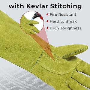 Gants de sécurité pour la lutte contre les animaux Paire de gants de manutention Gant en cuir de vachette Travail de soudage OEM - Product Image 2