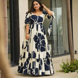 Magnifique robe indienne pakistanaise en pur coton pour les fêtes et les occasions spéciales, style Bollywood, tenue décontractée, tenue traditionnelle - Product Image 1