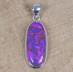 Colgante de Turquesa y Cobre Morado, Plata de Ley 925, Joyería de Piedras Preciosas Hecha a Mano, Elegante Collar para Mujer, Regalo - Product Image 3