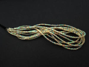 Cuentas lisas Rondell de piedras preciosas de ópalo etíope de calidad AA Natural 3-4 MM 16 pulgadas 24 CT - Product Image 3