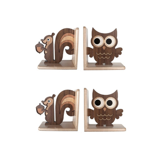 100% madera Natural hecha decorativa mesa de escritorio estantería organizador últimos sujetalibros de madera acentos para la decoración del hogar de la habitación de los niños - Product Image 2
