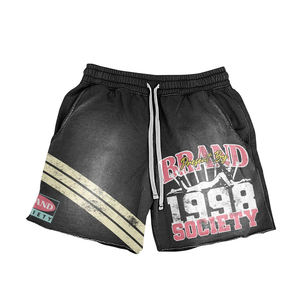 Pantalones Cortos Desgastados con Lavado Ácido para Hombre, Precio al por Mayor, 100% Algodón, Cintura Media, Colores y Etiquetas Personalizadas, Ropa de Verano - Product Image 2