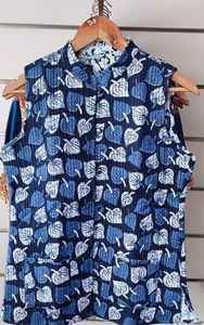 Jaipuri-chaqueta reversible de tela de algodón con estampado a mano, disponible en varios colores, Disponible en tallas 38, 40, 42, 44 y 46 - Product Image 3