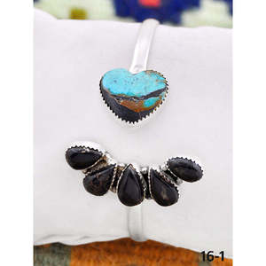 Southwest Handmade Black Jack Turquoise Sterling <b>Silver</b> Fashion <b>Cuff</b> <b>Bracelet</b> Elegant Black Jack Turquoise <b>Silver</b> <b>Cuff</b> for Women - Product Image 1