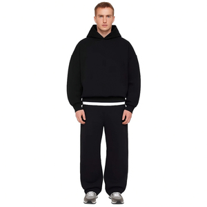 ชุดวอร์มกางเกงผ้าคอตตอนไซส์ XL ของผู้ชายทรงโอเวอร์ไซส์ทรงหลวมมีฮู้ดเข้ารูปเนื้อผ้าฝ้าย100% เหมาะสำหรับฤดูหนาวออกแบบได้ตามที่ต้องการ - Product Image 3