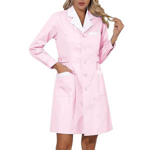 เสื้อโค้ทสำหรับโรงพยาบาลผ้าใยสังเคราะห์สีขาวแบบใช้แล้วทิ้งเสื้อโค้ทแลปเพื่อความปลอดภัยในห้องปฏิบัติการทางการแพทย์ - Product Image 1