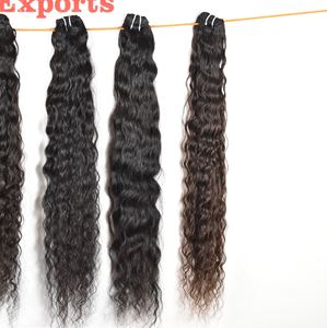 Venta al por mayor 100% Raw Virgin Natural Curly Temple Extensiones de cabello humano de alta calidad de color negro suelto estilo de onda profunda cabello indio - Product Image 3