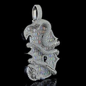 Elegante Colgante de Rostro Abstracto con Incrustaciones de Diamantes Moissanite VVS, Plata 925, Joyería Hip Hop - Product Image 2