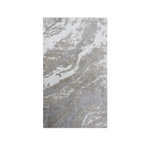 Alfombra de Baño Anabel Color Ecru/Beige/Plateado, Diseño Abstracto Jacquard de Algodón Reciclado, Estilo Moderno, Hecho en Turquía - Product Image 3
