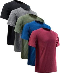 Chemises de sport pour hommes, T-shirt à l'humidité Dry Fit, T-shirts à manches courtes Gym Athletic - Product Image 1