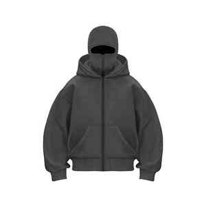 2025 haut de gamme Logo personnalisé hommes bouffée impression 380gsm sweat à capuche zippé hiver broderie impression numérique sweat à capuche surdimensionné - Product Image 1