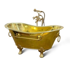 On Sale Outdoor Soaking Tub With Towel Holder Brass Bathtub, Brass <b>Slipper</b> Bath, Luxury Brass Bathrooms Accessory - Product Image 1