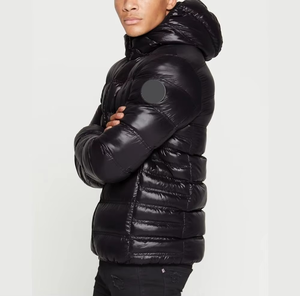 Veste matelassée d'extérieur en polyester personnalisée unisexe pour hommes, hiver, fermeture à glissière imperméable, col en fourrure de mouton, respirant et décontracté - Product Image 6
