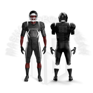 Ensemble d'uniformes de football américain pour hommes en polyester de haute qualité 12 panneaux Uniforme de football rembourré à manches courtes pour hommes - Product Image 1