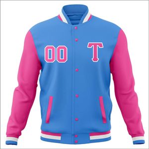 Opción personalizada de alta calidad de poliéster/algodón Varsity chaquetas hombres mujeres cuello redondo temporada de invierno un solo botón High Street Front - Product Image 5