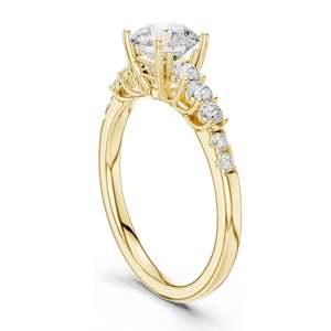 Bague de fiançailles en diamant de laboratoire rond brillant de 1,40 carat, clarté VVS-VS EF, or 18 carats, 14 carats, 10 carats et argent 925, rose, jaune - Product Image 5