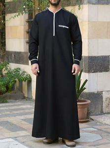 Túnica árabe Shalwar Kameez musulmana de fábrica al por mayor paquistaní informal para hombre a la venta moda 2025 transpirable - Product Image 4