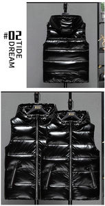 Chaleco Acolchado Personalizado con Logotipo para Hombre, Ligero, Sin Mangas, Abrigo Cálido de Invierno, Sudadera con Capucha, Chaqueta Acolchada Brillante - Product Image 4