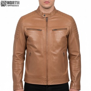 2025 nouveau Design brillant noir coupe ajustée peau de vache veste en cuir avec fermeture éclair des deux côtés pour hiver Bomber veste personnalisée - Product Image 1