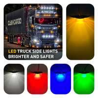 Feux de position latéraux chromés 12v 24v pour camion, clignotants LED rouges, feux de position LED, feux de remorque
