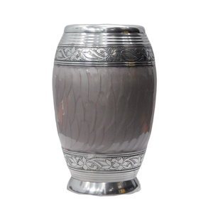 Urnes funéraires en aluminium pour adultes avec belle gravure en étain et émail bleu ciel Urnes funéraires en métal fini pour cendres humaines - Product Image 6