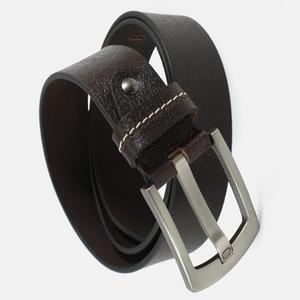 เข็มขัดหนังวัวแท้สำหรับผู้ชายเข็มขัดลำลองหนังวัวสีดำแบบเม็ดเต็มพร้อมหัวเข็มขัดสังกะสีขนาดสั่งทำ - Product Image 2