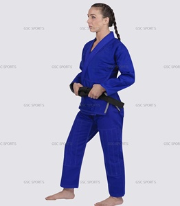 Kimono de Jiu-Jitsu Brésilien Bleu pour Femme, Fait sur Mesure en Coton 100% 450g, Séchage Rapide et Caractéristiques Durables - Product Image 3