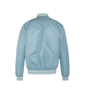 Veste de baseball en satin de soie de style universitaire avec logo personnalisé brodé, veste de style universitaire en satin de soie d'hiver, taille plus, pour hommes - Product Image 2