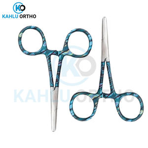 KAHLU fórceps hemostáticos de acero inoxidable curvos rectos de 12,5 cm instrumentos quirúrgicos manuales - Product Image 6