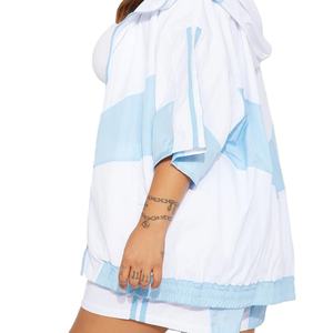 Conjunto de Pantalones Cortos de Lona Sólida de Dos Piezas para Mujer 2026, Chaqueta Cortavientos con Cremallera y Capucha, Ropa Casual - Product Image 6