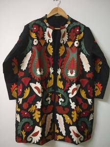 Veste kimono en coton noir brodée, vêtements indiens pour femmes, pardessus, vêtements de soirée pour femmes, kimono ethnique, veste brodée unique - Product Image 6