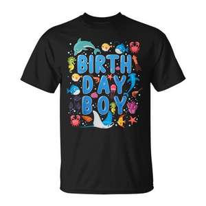 T-shirt pour garçon sur le thème des animaux marins pour fête d'anniversaire, produit promotionnel pour enfants - Product Image 1