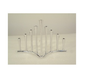 คุณภาพสูงโลหะยิว Menorah ชั้นเทียน & 9 ผู้ถืออลูมิเนียมโปแลนด์ Menorah เทียนสําหรับ Home และงานแต่งงาน - Product Image 1