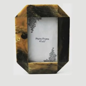 Élégant cadre photo en bois de corne fait à la main intemporel zigzag et incrustation artistique beauté vente en gros centres de table rustiques - Product Image 5