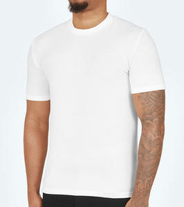 Venta al por mayor de alta calidad impermeable de peso pesado O cuello de manga corta Logotipo de impresión personalizada Casual Knit Camiseta ajustada para los hombres - Product Image 4