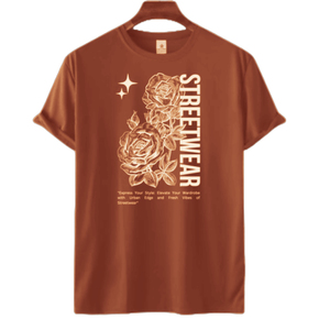 Camiseta informal de punto corto con estampado de OEM para hombre, Camiseta corta con estampado de peso pesado, camiseta lisa en blanco Vintage de gran tamaño - Product Image 1