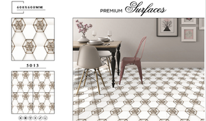 Carreaux 3D brillants imprimés numériques de 600x600mm avec corps en porcelaine émaillée polie utilisés dans les centres commerciaux - Product Image 3