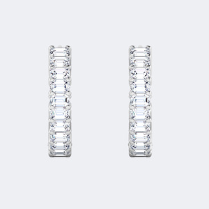 Pendientes de Aro con Corte Esmeralda de 3.60 Quilates, Diamantes Cultivados en Laboratorio, Color D E F, Claridad VVS VS, Oro Blanco, Oro Rosa, Joyería para Mujer, India - Product Image 6
