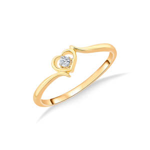Bague en or jaune sertie de diamants pour femmes - Élégance minimaliste - Product Image 2