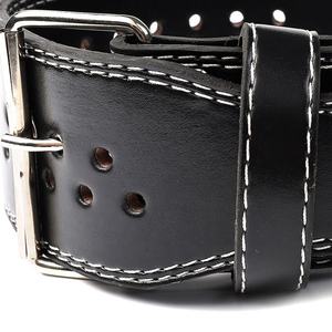 Professional Custom Logo Leather Gym Exercise <b>Waist</b> <b>Trainer</b> Double Prong Buckle Powerlifting Professional Weight Lifting Belts - Product Image 3