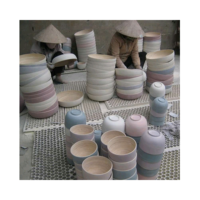 Bol en bambou fabriqué à la main à partir de bambou naturel par des artisans vietnamiens idéal pour servir des salades de fruits et des collations