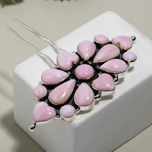 Anillo de plata de ley natural, horquillas de plata con piedras preciosas de concha Rosa natural, joyería mexicana Navajo, horquillas de Plata de Ley 925 - Product Image 3