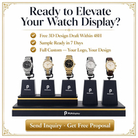 Présentoir de montres personnalisé en bois et acrylique – Support de comptoir durable et élégant pour l'exposition de bijoux en magasin et les vitrines de marques
