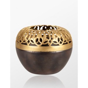 Brown and Gold Color Indian Handmade Bowl Shape Incense Burner Wax Melted <b>Candle</b> Burner for Weddings and Parties Decoration - Product Image 1