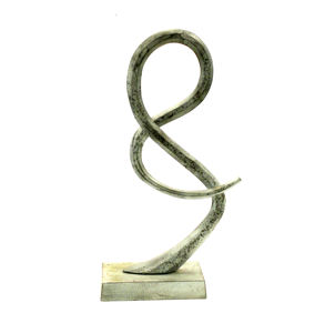 Sculpture abstraite dorée moderne de luxe unique en or métallique pour la décoration de la maison avec base en marbre - Product Image 2