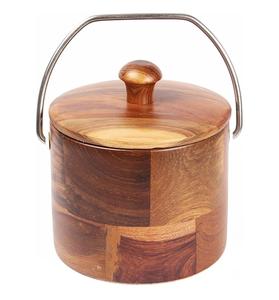 Seau à glace en bois au design unique en bois massif non poli artisanat maison jardin et bar accessoires seau à glace en bois - Product Image 2