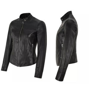 Nueva chaqueta de cuero de gran tamaño de moda Chaquetas de cuero negro personalizadas de alta calidad Chaqueta de mujer Chaqueta de cuero de mujer - Product Image 4