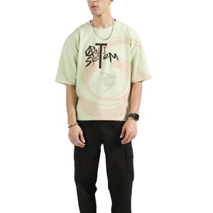 เสื้อยืดสตรีทแวร์ไซส์ใหญ่พิเศษเสื้อยืดบ็อกซี่ไหล่ตกน้ำหนักมากสำหรับทุกเพศ - Product Image 1