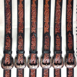 Cinturones de Cuero Genuino 100% de Alta Calidad, Ecológicos, con Hebilla de Diseño Geométrico Personalizado y Único, Hechos a Mano en Estilo Occidental - Product Image 1