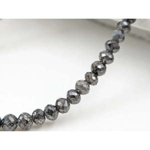 Gray Faceted Diamond <b>Bracelet</b> 3-4.5 mm Round Beads Elegant <b>Beaded</b> Bangle - Product Image 3